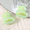 UV Plating Opaque Acrylic Beads OACR-WH0031-23I-1
