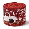 Christmas Theme Polyester Imitation Linen Ribbon OCOR-M008-01A-2