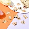 14Pcs 7 Styles Halloween Theme Rack Plating Luminous Alloy Enamel Pendants ENAM-FS0002-10G-10