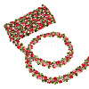 3D Flower Embroidery Polyester Lace Trim SRIB-WH0011-141D-1