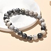 Natural Netstone Bead Stretch Bracelets X-BJEW-K212-B-021-6