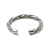 304 Stainless Steel Mesh Twist Rope Open Cuff Bangle for Women BJEW-P283-16M-3