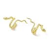 Left and Right Snake Brass Cuff Earrings for Women EJEW-I305-13G-1