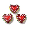 Baking Paint Glass Bumpy Beads Heart LAMP-V001-07G-1