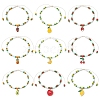9Pcs Fruit Theme Alloy Enamel Charm Bracelets BJEW-MZ00206-2