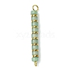 Natural Green Aventurine & Electroplated Synthetic Non-magnetic Hematite Heishi Connector Charms PALLOY-JF03291-02-1