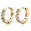 Brass Micro Pave Clear Cubic Zirconia Hoop Earrings for Women EJEW-U029-01G-05-1