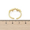 Flower Brass Glass Cuff
 Rings for Women RJEW-S400-01G-5