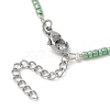 Glass Teardrop Pendant Necklace with Natural Pearl Beaded Chains NJEW-JN04342-5
