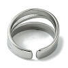 Non-Tarnish 304 Stainless Steel Open Cuff Ring RJEW-L110-032P-3