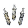 Natural Dalmatian Jasper Pointed Pendants G-G795-01P-24-1