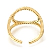 Rack Plating Brass Micro Pave Cubic Zirconia Open Cuff Rings for Women RJEW-M022-14G-3