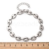 304 Stainless Steel Oval Link Chains Bracelets for Men & Women BJEW-D042-53P-5