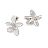 Brass Micro Pave Cubic Zirconia Stud Earring Findings CU-CBAA5EE-04P-03-2