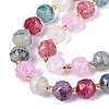 Ombre Effect Dyed Transparent Crackle Glass Beads Strands GLAA-Q111-10MM-M-4