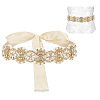 Brass Flower Bridal Belt with Glass Rhinestones for Wedding Dress AJEW-WH0455-005A-1