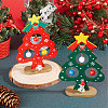 Gorgecraft 2 Sets 2 Colors Christmas Tree Wooden Display Decoration for Kids DJEW-GF0001-62-4
