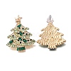 Christmas Alloy Rhinestone Stud Earrings for Women EJEW-U024-01G-03-2