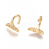 Golden Plated Brass Micro Pave Cubic Zirconia Cuff Earrings EJEW-L244-40G-2