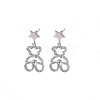 Brass Micro Pave Clear Cubic Zirconia Stud Earring Findings KK-S356-620P-NF-1