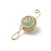 4Pcs 4 Styles Natural Amethyst & Carnelian & Green Aventurine & Rose Quartz Round Copper Wire Wrapped Pendants PALLOY-TA00248-01-5