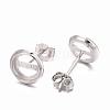 Anti-Tarnish Rhodium Plated 925 Sterling Silver Stud Earring Settings STER-F032-04P-2