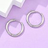 Tarnish Resistant 304 Stainless Steel Huggie Hoop Earrings EJEW-F111B-21mm-P-2