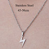 Non-Tarnish 201 Stainless Steel Bolt Lighting Pendant Necklace NJEW-OY001-14-3