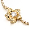 Golden Plated Brass Cubic Zirconia Cup Chain Bracelets BJEW-H0001-03G-2