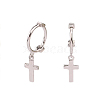 Anti-Tarnish Simple and Stylish S925 Silver Cross Hoop Earrings for Daily Wear GW3686-2-1