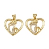 Brass Micro Pave Cubic Zirconia Pendants ZIRC-I367-12G-05-1