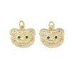 Brass Micro Pave Clear Cubic Zirconia Pendants KK-T085-21E-G-1