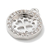 Rack Plating Brass Micro Pave Clear Cubic Zirconia Pendant Cabochon Setttings LS-KK-L224-048P-2