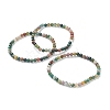 Natural Indian Agate Beaded Stretch Bracelets X-BJEW-D446-A-46-1