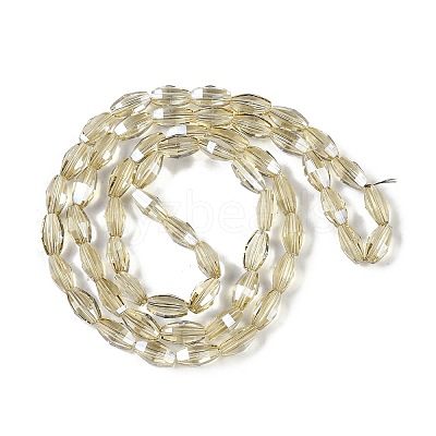 Electroplate Glass Beads Strands GLAA-Q101-03B-PL02-1