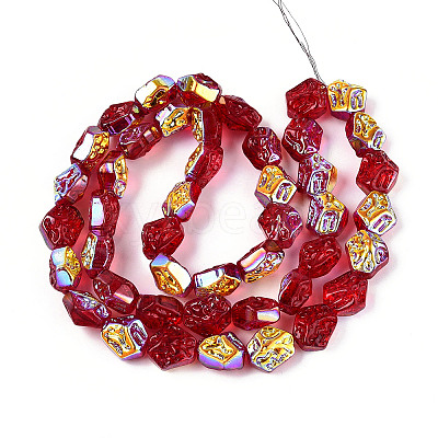Transparency Electroplate Glass Beads Strands GLAA-T023-41A-02-1