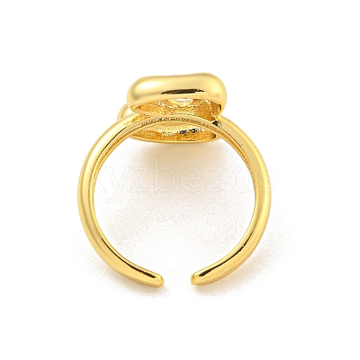 Brass Letter Open Cuff Rings for Women RJEW-G313-01B-G-1