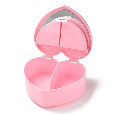 Heart Plastic Jewelry Boxes OBOX-F006-09B-1