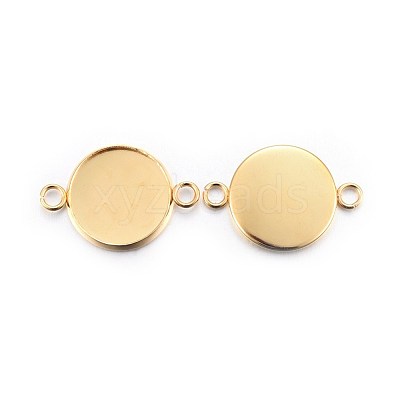 201 Stainless Steel Cabochon Connector Settings STAS-F191-15G-E-1