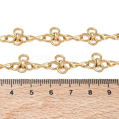 304 Stainless Steel Flower Link Chain Necklaces SA-CBA2696-03G-1