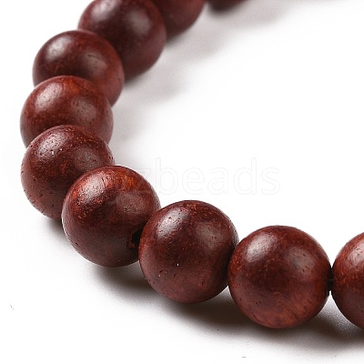 4Pcs Cross Pattern Wood Beads Stretch Bracelets Set for Women Men BJEW-JB08931-1