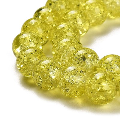 Spray Painted Crackle Glass Beads Strands CCG-Q001-10mm-04-1