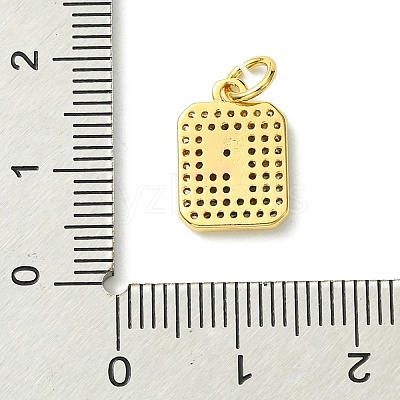Rack Plating Brass Micro Pave Clear Cubic Zirconia Charms KK-G501-01P-G-1