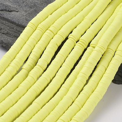 Flat Round Handmade Polymer Clay Beads CLAY-R067-8.0mm-23-1