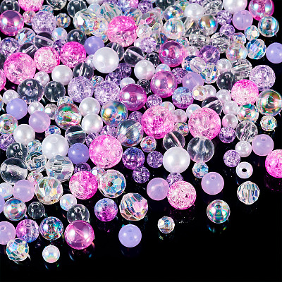Transparent & Opaque Acrylic Bead OACR-TAC0002-08F-1