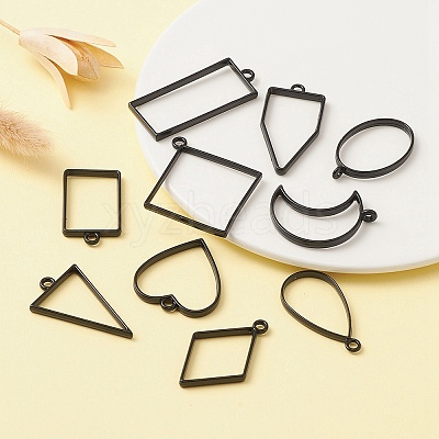 10Pcs Alloy Open Back Bezel Pendants PALLOY-YWC0002-02EB-1