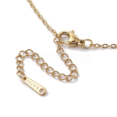 304 Stainless Steel and Acrylic Imitation Shell Pendant Necklaces NJEW-JN04706-1