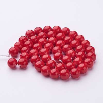 Synthetic Mashan Jade Round Beads Strands G-D263-8mm-XS31-01-1
