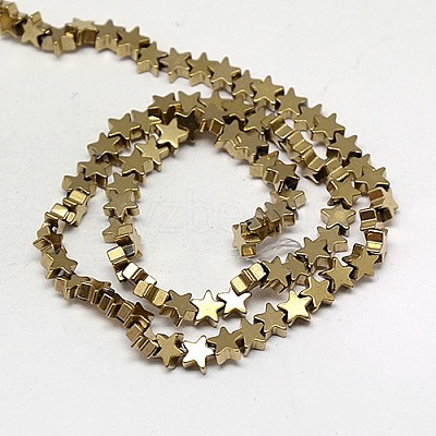 Electroplate Non-magnetic Synthetic Hematite Beads Strands G-J173-4x4mm-M-1