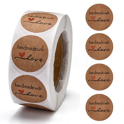 Self-Adhesive Kraft Paper Gift Tag Stickers DIY-G013-A01-1